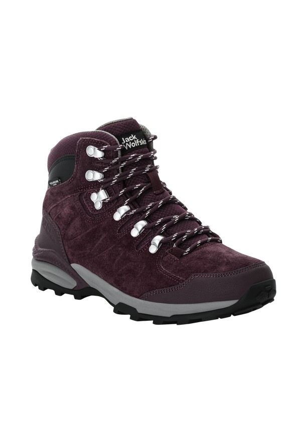 Burgundy Women Jack Wolfskin Refugio Texapore Mid Hiking Shoes | 88547514