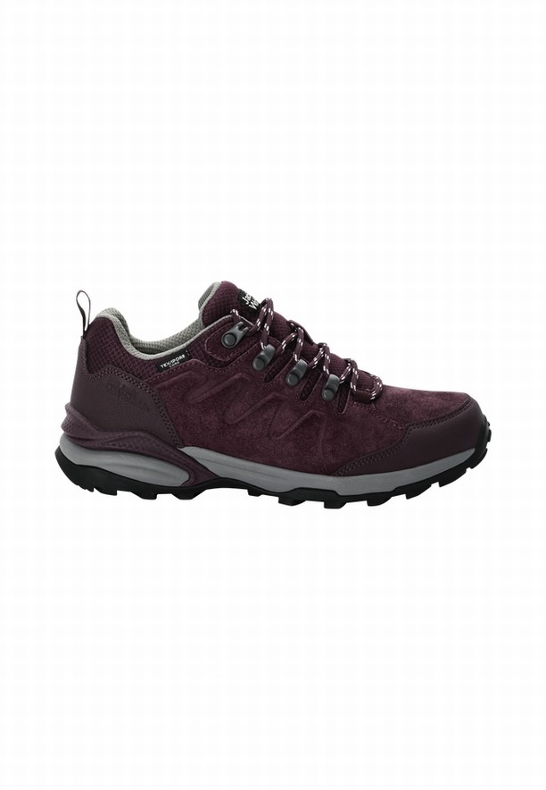 Burgundy Women Jack Wolfskin Refugio Texapore Low Hiking Shoes | 81604158
