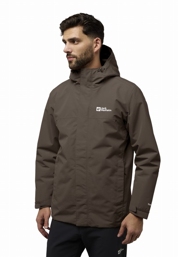 Coffee Men Jack Wolfskin Altenberg 3in1 Jackets | 17549587