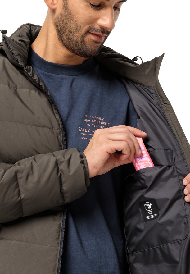 Coffee Men Jack Wolfskin Colonius Down Jackets | 50110650