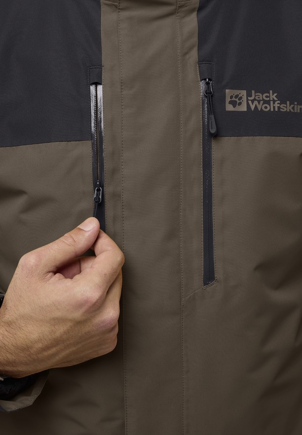 Coffee Men Jack Wolfskin Jasper 3in1 Jackets | 35989572