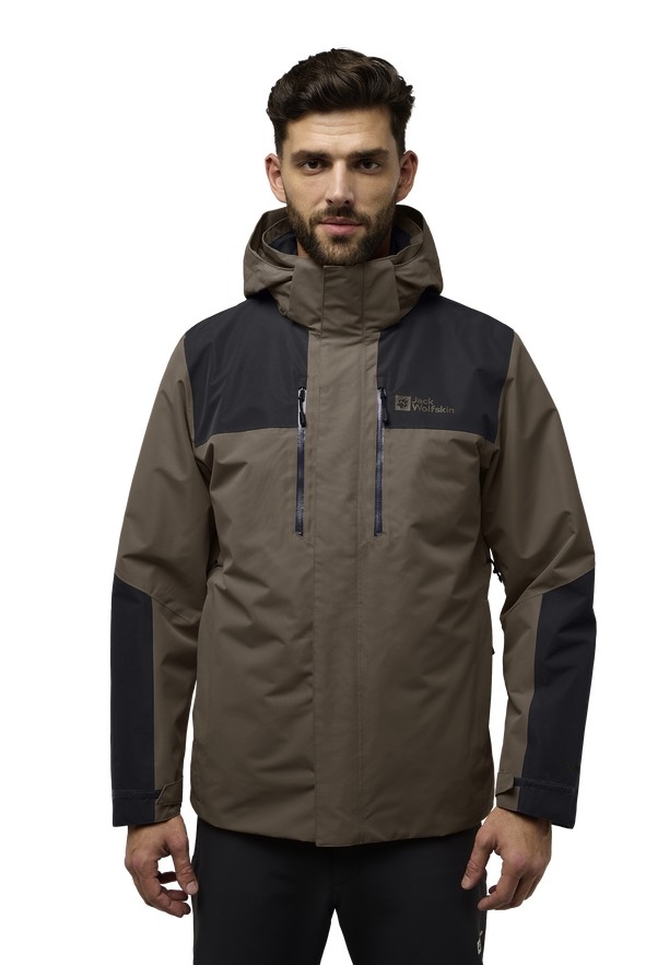 Coffee Men Jack Wolfskin Jasper 3in1 Jackets | 35989572