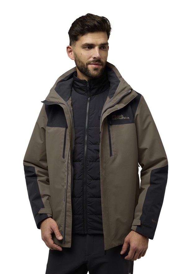 Coffee Men Jack Wolfskin Jasper 3in1 Jackets | 35989572