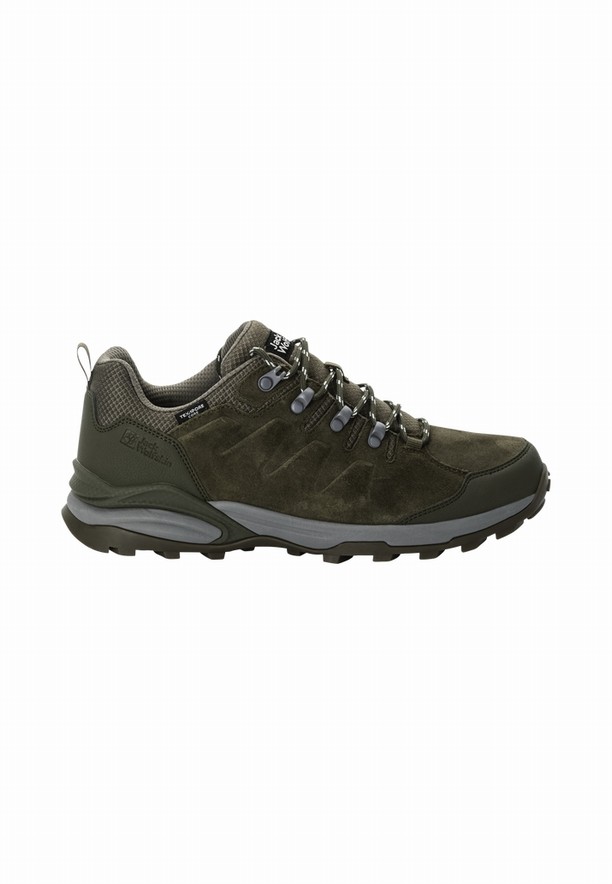Coffee Men Jack Wolfskin Refugio Texapore Low Hiking Shoes | 60201614