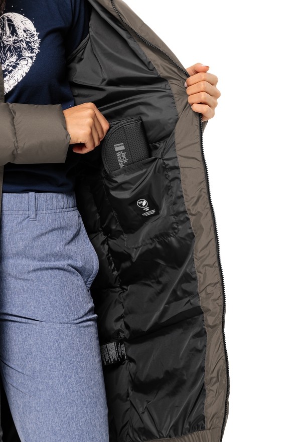 Coffee Women Jack Wolfskin Frozen Palace Down Coats | 90460529