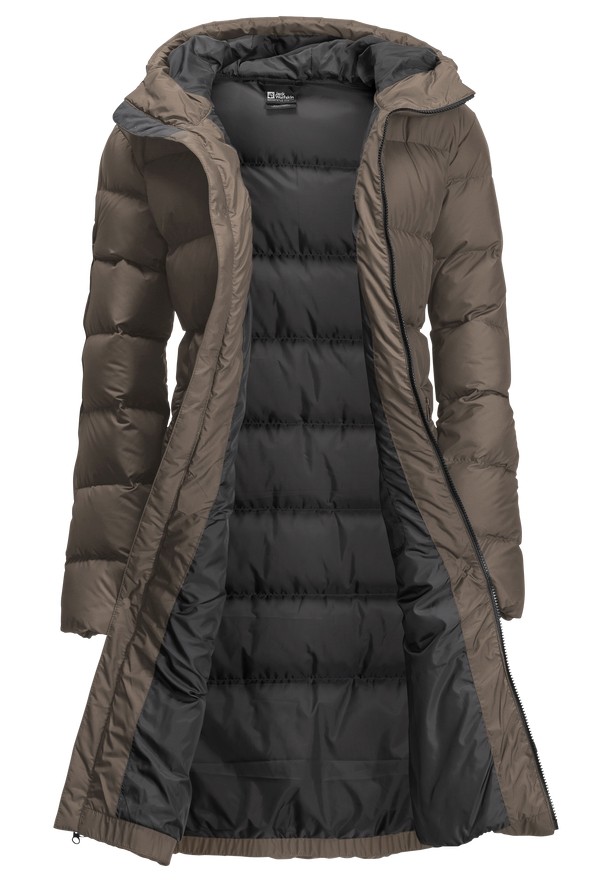 Coffee Women Jack Wolfskin Frozen Palace Down Coats | 90460529
