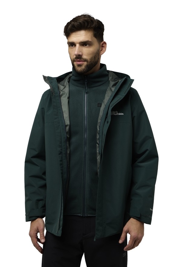 Green Men Jack Wolfskin Altenberg 3in1 Jackets | 61163345