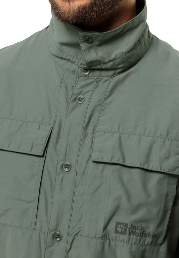 Green Men Jack Wolfskin Barrier Ls Shirts | 42838450