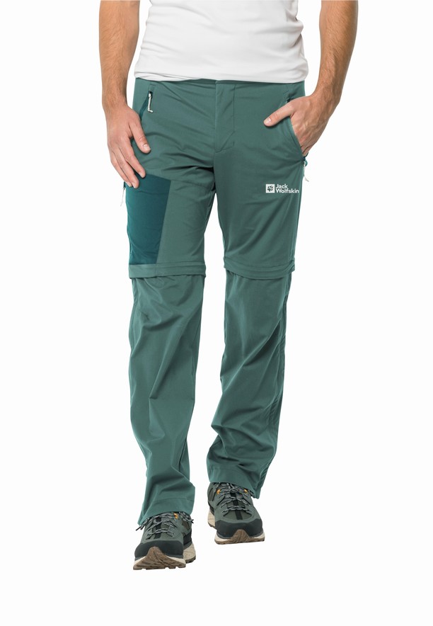 Green Men Jack Wolfskin Glastal Zip Away Hiking Pants | 37929367