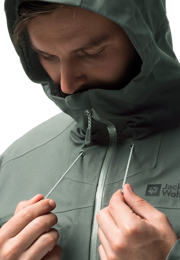 Green Men Jack Wolfskin Kammweg 3l Rain Jackets | 56030884