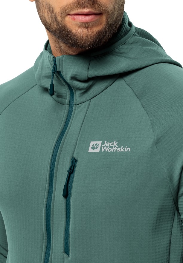 Green Men Jack Wolfskin Kolbenberg Hooded Fz Fleece Jackets | 59647642