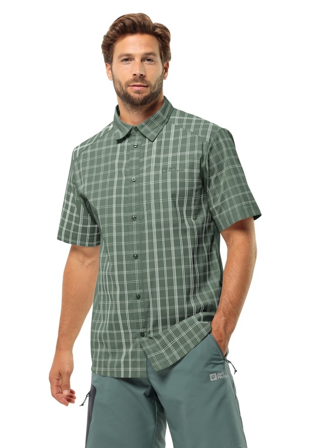 Green Men Jack Wolfskin Norbo S/s Shirts | 82753930