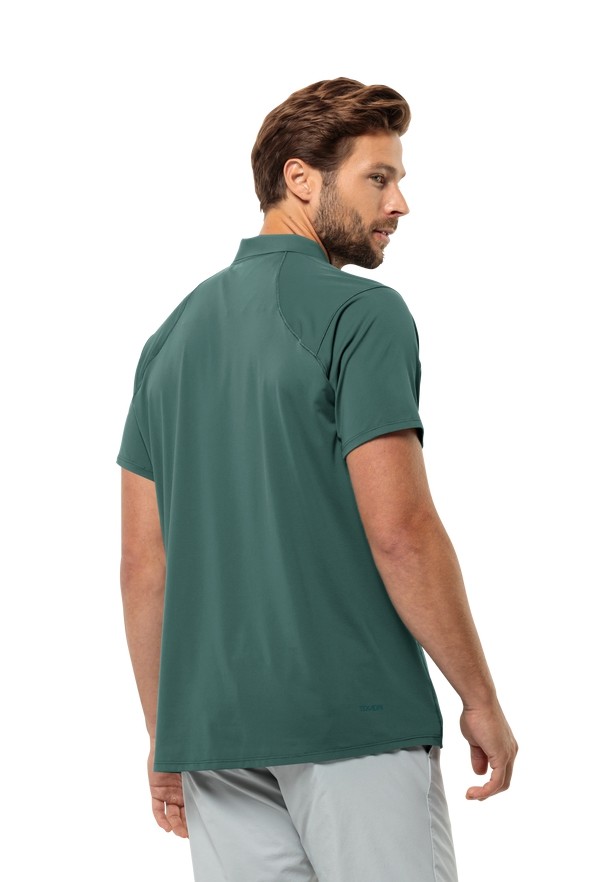 Green Men Jack Wolfskin Prelight Chill Polo Shirts | 89443018