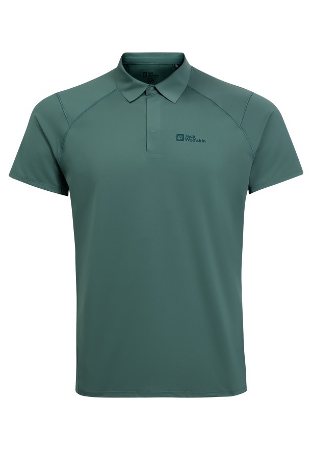 Green Men Jack Wolfskin Prelight Chill Polo Shirts | 89443018