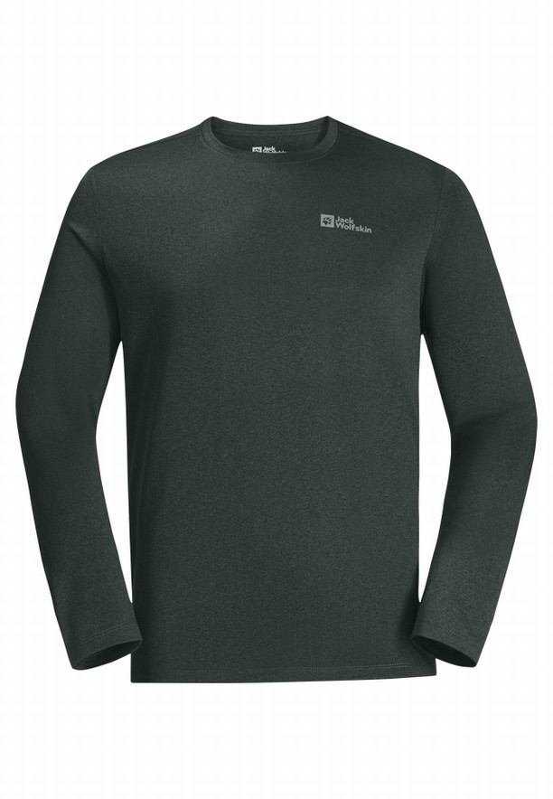 Green Men Jack Wolfskin Skyhermal L/s T Shirts | 37252399
