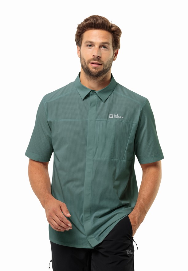 Green Men Jack Wolfskin Vandra S/s Shirts | 86949617