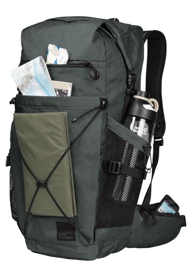Green Men Jack Wolfskin Wandermood Rolltop 30 Hiking Backpack | 12555000