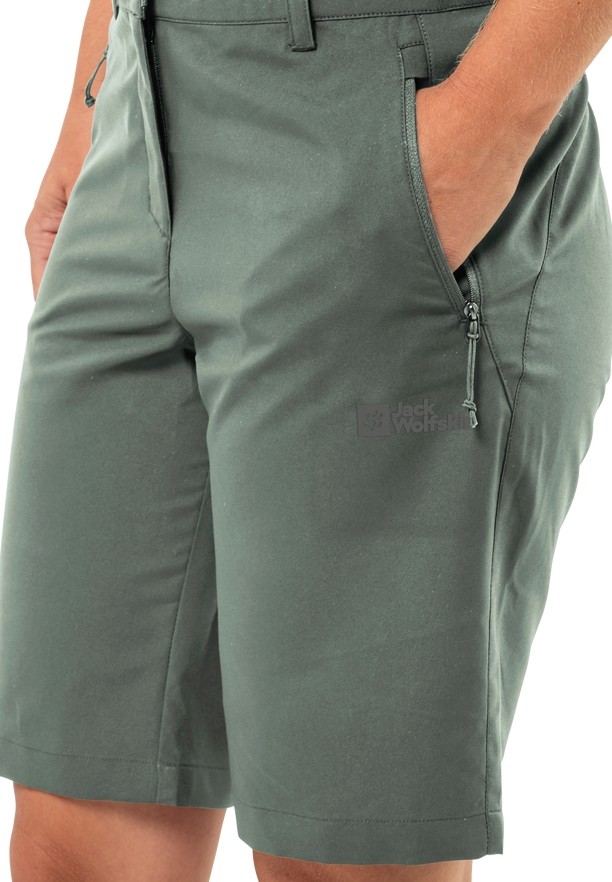 Green Women Jack Wolfskin Active Track Shorts | 11297357