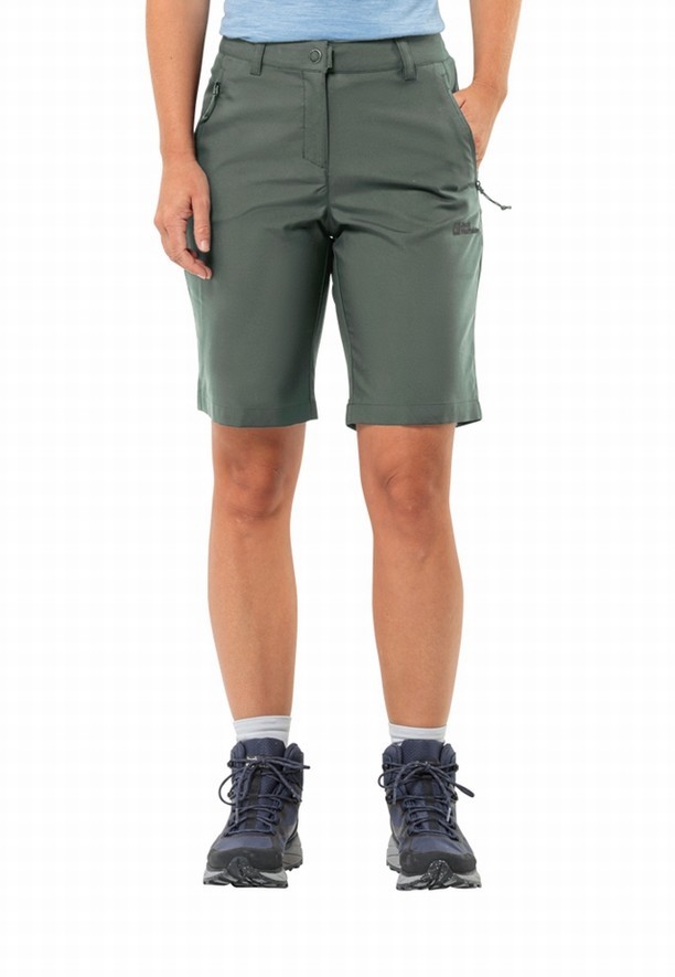 Green Women Jack Wolfskin Active Track Shorts | 11297357