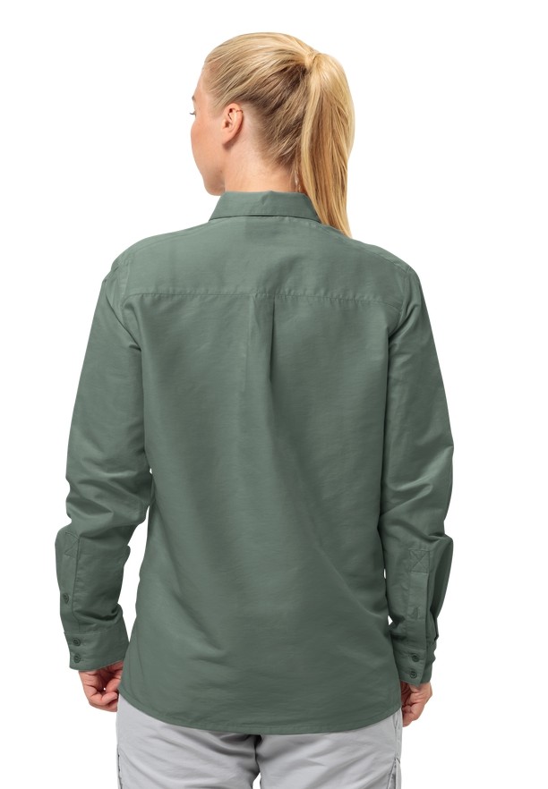 Green Women Jack Wolfskin Barrier Ls Shirts | 99240511