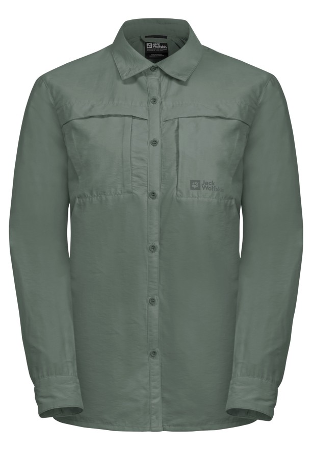Green Women Jack Wolfskin Barrier Ls Shirts | 99240511