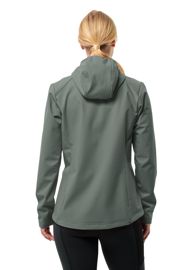 Green Women Jack Wolfskin Bornberg Hoody Softshell Jackets | 17046882