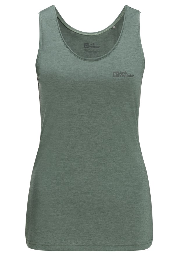 Green Women Jack Wolfskin Crosstrail Tank Top | 65737965