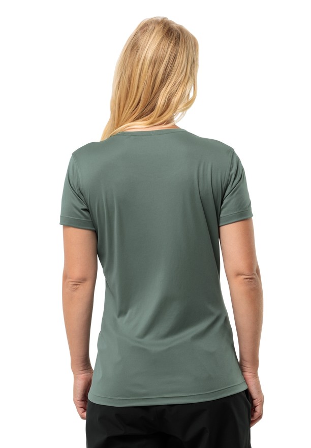 Green Women Jack Wolfskin Peak Graphic T Shirts | 53791212