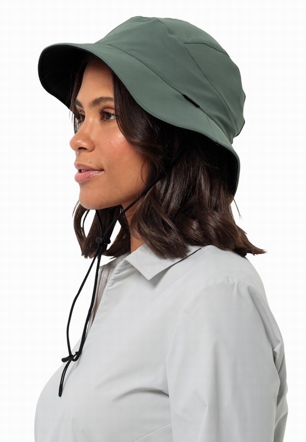 Green Women Jack Wolfskin Wingbow Hats | 20545891