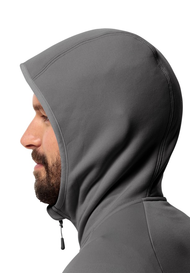 Grey Men Jack Wolfskin Baiselberg Hooded Fz Fleece Jackets | 53572594