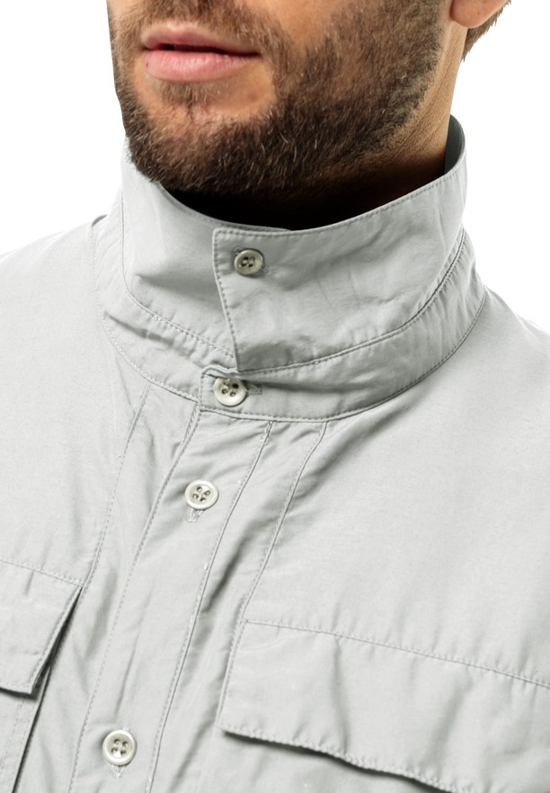 Grey Men Jack Wolfskin Barrier Ls Shirts | 33776681