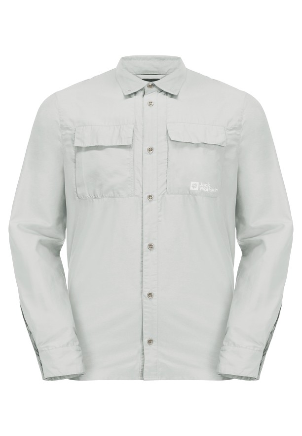 Grey Men Jack Wolfskin Barrier Ls Shirts | 33776681