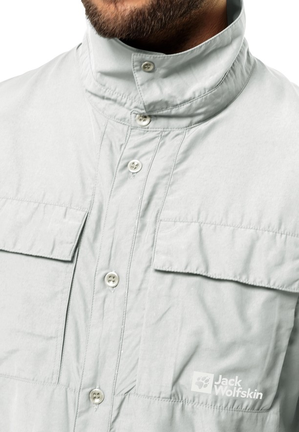Grey Men Jack Wolfskin Barrier Ls Shirts | 33776681