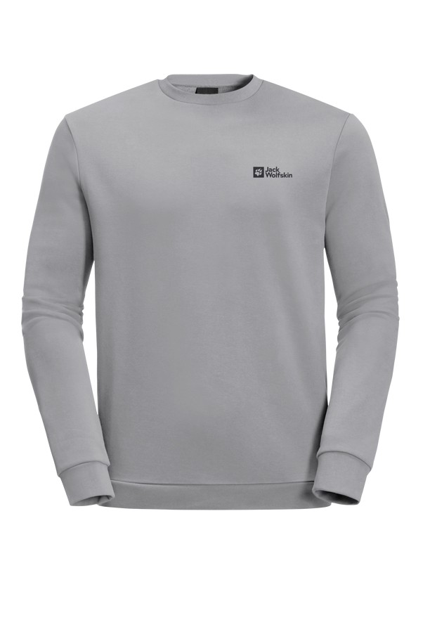 Grey Men Jack Wolfskin Essential Crewneck Sweatshirts | 55948162