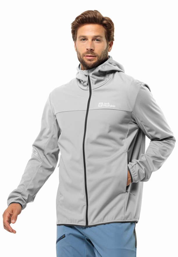 Grey Men Jack Wolfskin Feldberg Hoody Softshell Jackets | 95471878