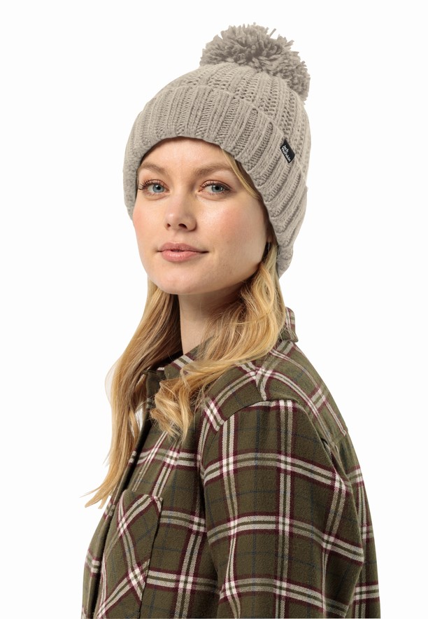 Grey Men Jack Wolfskin Highloft Knit W Beanie | 18127568
