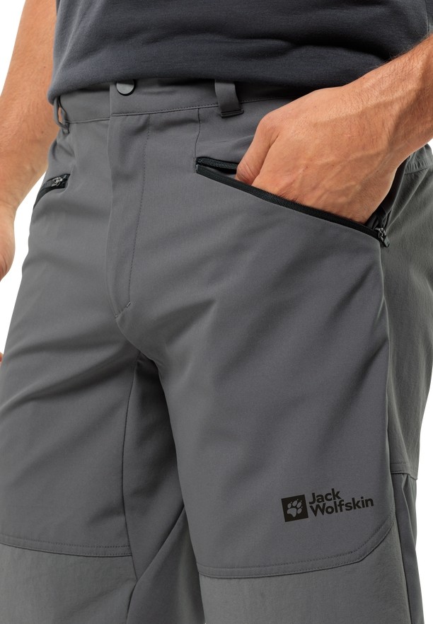 Grey Men Jack Wolfskin Hiking Alpine Shorts | 91630502