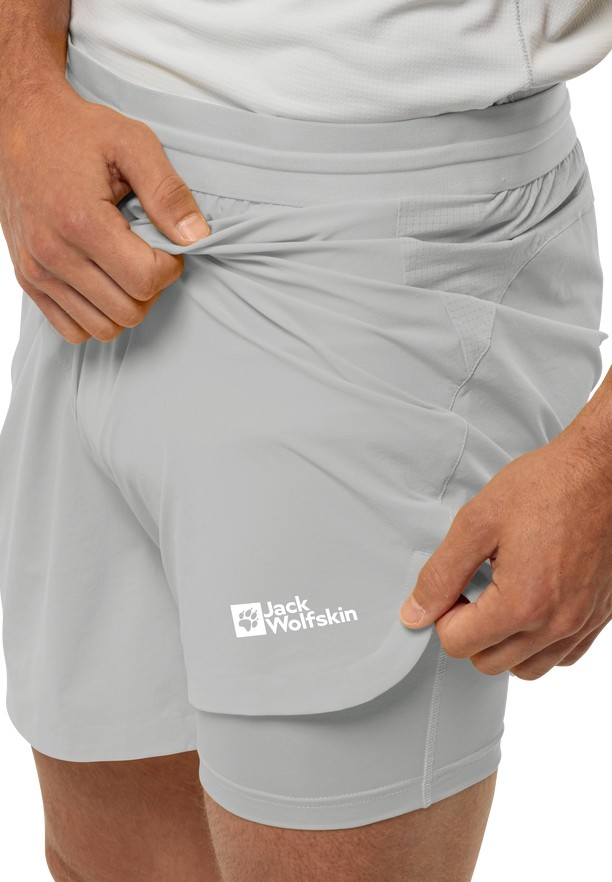 Grey Men Jack Wolfskin Prelight 2in1 Shorts | 49348270