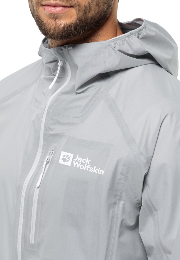 Grey Men Jack Wolfskin Prelight 3l Rain Jackets | 68644802