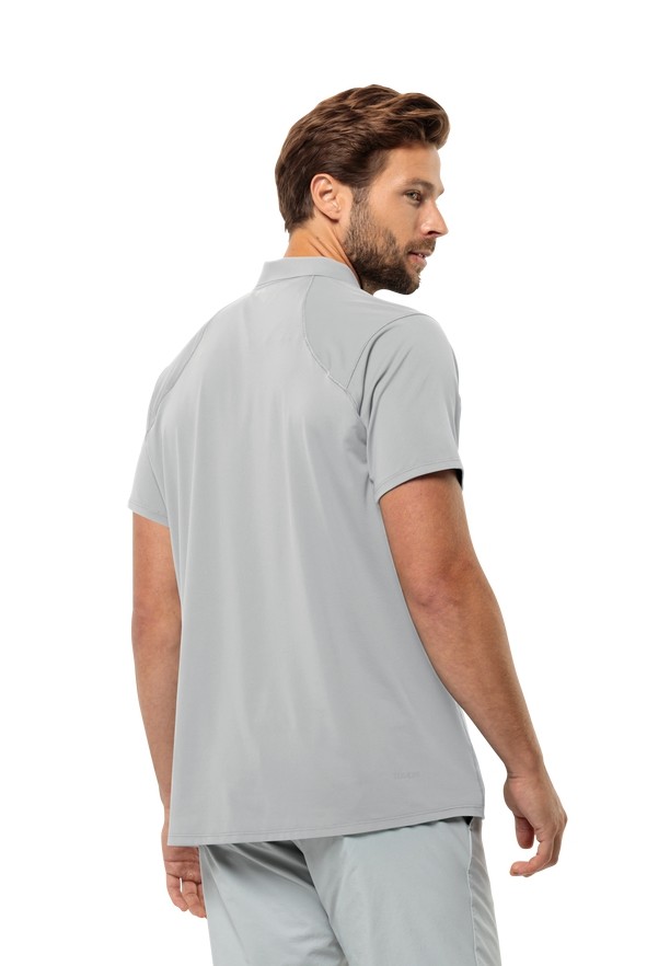 Grey Men Jack Wolfskin Prelight Chill Polo Shirts | 82649838
