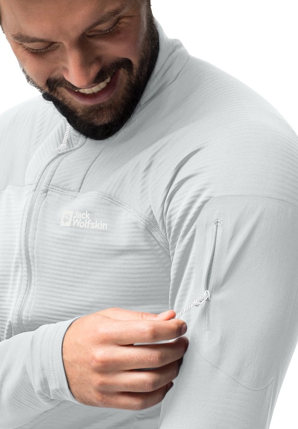 Grey Men Jack Wolfskin Prelight Fz Fleece Jackets | 93613579