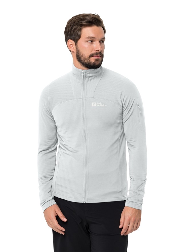 Grey Men Jack Wolfskin Prelight Fz Fleece Jackets | 93613579