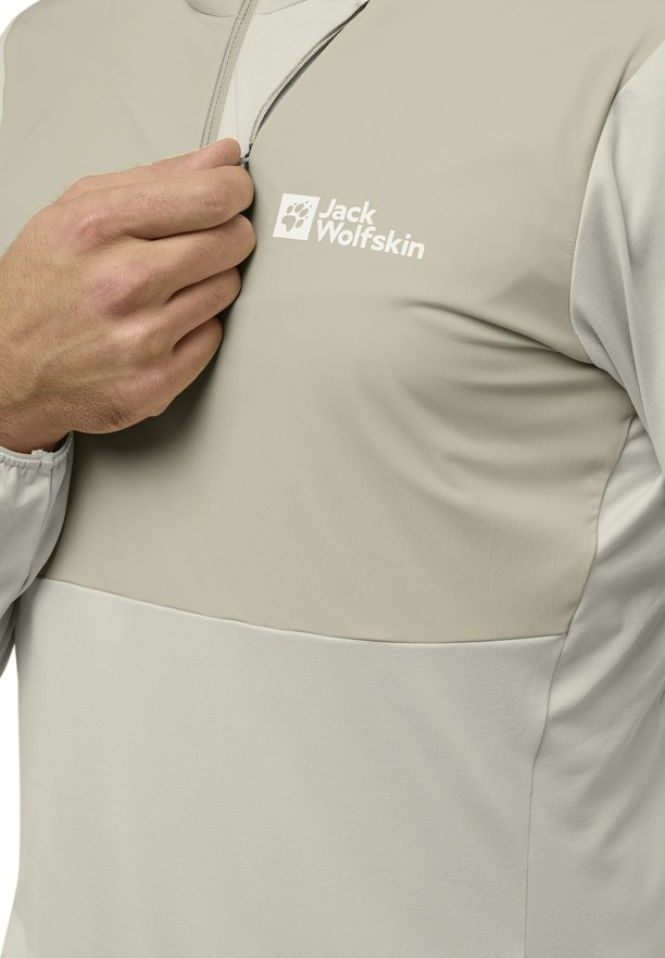 Grey Men Jack Wolfskin Prelightrail Hoody T Shirts | 22633633