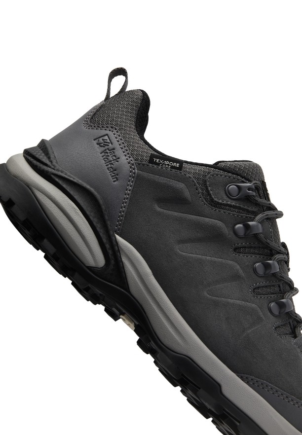 Grey Men Jack Wolfskin Refugio Texapore Low Hiking Shoes | 39482069