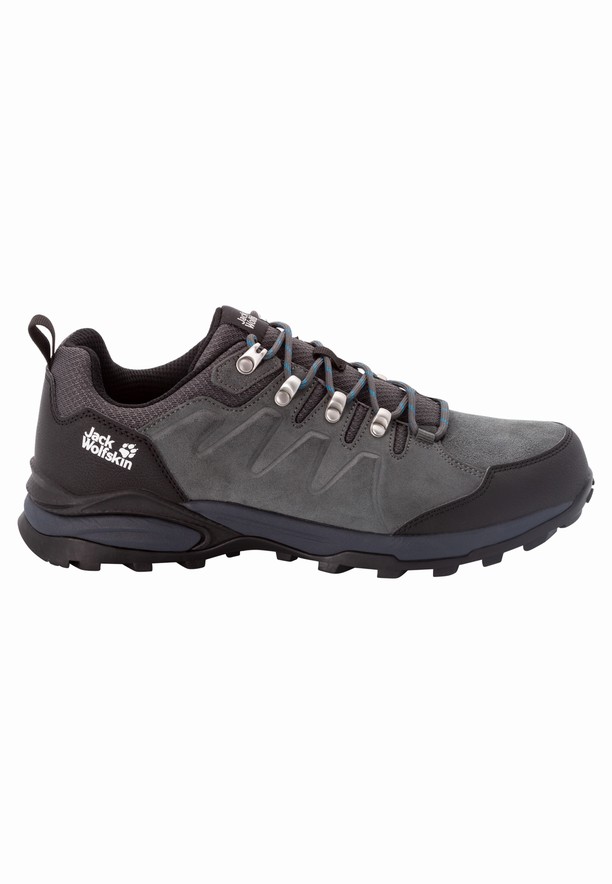 Grey Men Jack Wolfskin Refugio Texapore Low Hiking Shoes | 50611656