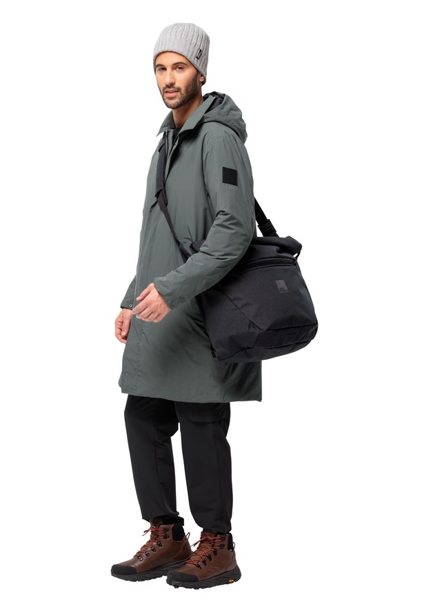 Grey Men Jack Wolfskin Rib Knit Beanie | 35133210