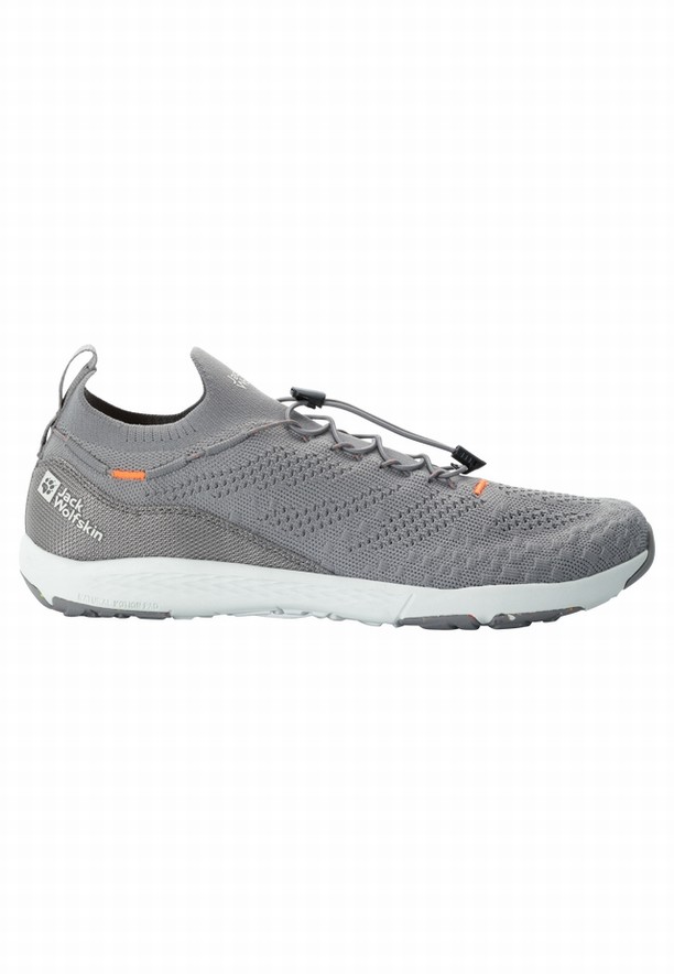 Grey Men Jack Wolfskin Spirit Knit Low Sneakers | 20441835