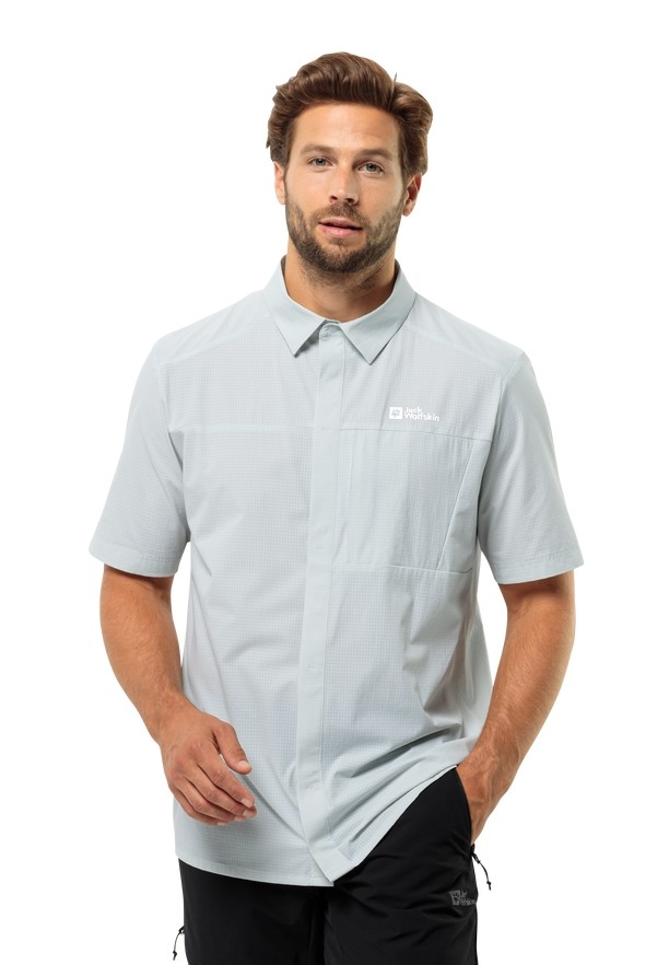 Grey Men Jack Wolfskin Vandra S/s Shirts | 66536300