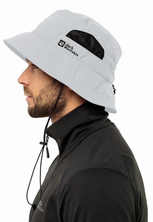 Grey Men Jack Wolfskin Vent Bucket Hats | 98000326