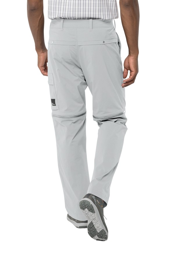 Grey Men Jack Wolfskin Wanderthirst Zip Pants | 46689839